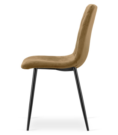 "Krzesło TURIN - brązowy aksamit / nogi czarne x 1"