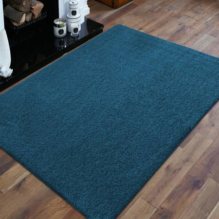 Dywan miękki niebieski (morski) do salonu Kamel Shaggy 200x290 cm