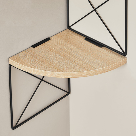 Narożna półka ścienna - Narożny regał Loft - Wisząca półka na książki (Dąb Sonoma) VASAGLE LLS851B11