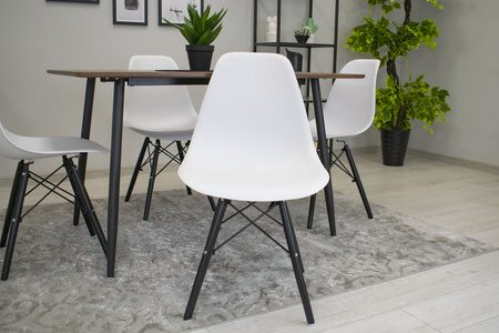 Białe proste krzesło kuchenne z tworzywa OSAKA - Skandynawskie krzesło