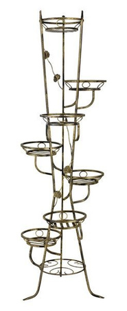 Kwietnik metalowy WIEŻA na 7 doniczek / stojak ozdobny na kwiaty [wys. 192 cm]