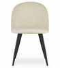 Beżowe krzesło BELLO do jadalni - Tapicerowane, jasne krzesło z profilowanym oparciem