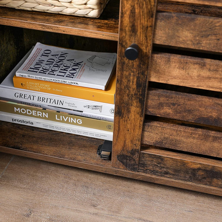 Duża brązowa szafka łazienkowa Loft - Industrialny regał łazienkowy - VASAGLE BBK44BXV1