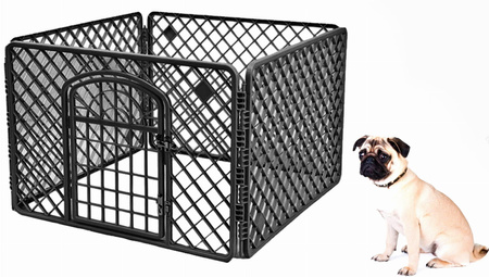 Czarna zagroda dla szczeniąt 90x90cm - Kojec, zagroda, wybieg dla psów