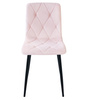 "Krzesło LIBRA - jasny róż aksamit / nogi czarne x 1"