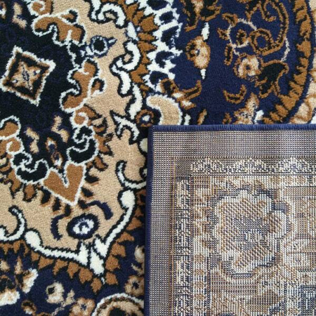 Dywan klasyczny z rozetą królewski granatowy BCF Alfa 06 - 40x60 cm