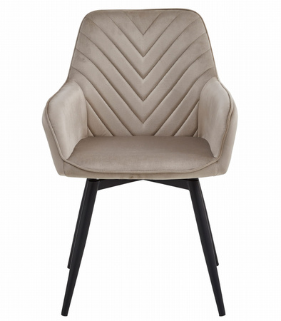 "Krzesło NANA360 - ciemny beż aksamit / nogi czarne x 1"