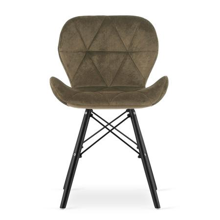 "Krzesło LAGO Aksamit - brąz / nogi czarne x 4"