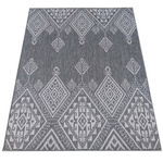 Dywan geometryczny zewnętrzny sznurkowy dwustronny ZARA 13 szary 120x170 cm