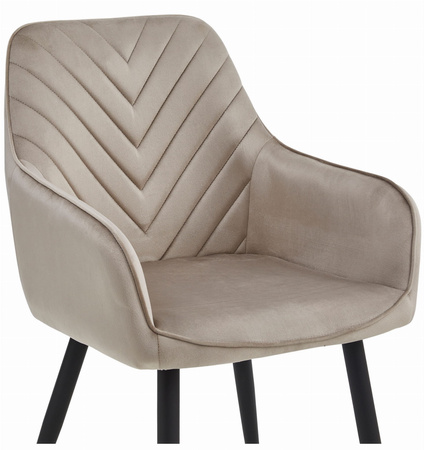 "Krzesło NANA - ciemny beż aksamit / nogi czarne x 1"