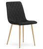"Krzesło TURIN - czarny aksamit / nogi kolor drewna x 4"