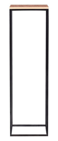 Stojak metalowy / postument / ekspozytor nowoczesny z drewnianą półką KOLUMNA / wys. 84 cm