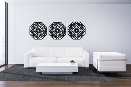 DEKORACYNY TRYPTYK MAROKAŃSKI, STYL MAROKAŃSKI, DEKORACJA ŚCIENNA 3D, ORNAMENT, BIAŁY
