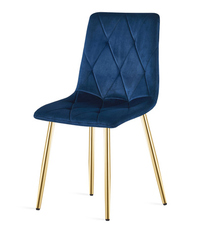 "Krzesło LIBRA - granat aksamit / nogi kolor złoty x 4"