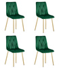 "Krzesło LIBRA - ciemna zieleń aksamit / nogi kolor złoty x 4"