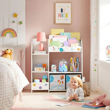 Regał na zabawki z pojemnikami - Półka, organizer do pokoju dziecięcego SONGMICS GKR42WT