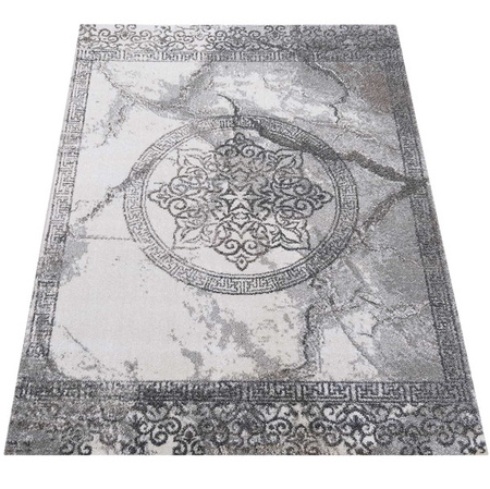 Dywan nowoczesny przecierany Mandala styl Versace VISTA 04 szary 240x330 cm