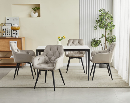 "Krzesło JORK360 - ciemny beż aksamit / nogi czarne x 1"