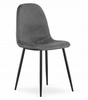 Ciemnoszare tapicerowane krzesło welurowe COMO - Proste krzesło kuchenne
