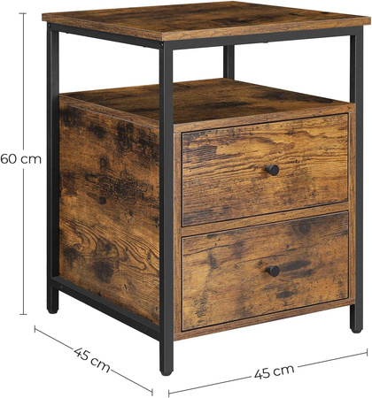 Stolik nocny z szufladami - Szafka nocna - Nakastlik - VASAGLE LET067B01