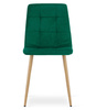 "Krzesło KARA - ciemna zieleń aksamit / nogi kolor drewna x 2"