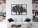 DEKORACYJNY TRYPTYK AŻUROWY, DRZEWO ŻYCIA, DEKORACJA ŚCIENNA 3D, ORNAMENT, 80 x 120 cm, CZARNY