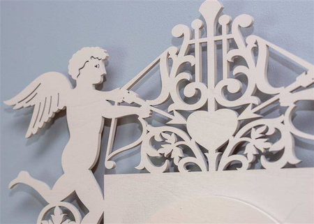 Efektowny zegar ścienny ANIOŁKI 50x50 cm wykonany w barokowym stylu, ORNAMENTI