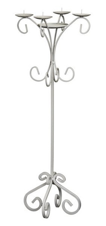 Świecznik wysoki metalowy stojący na 4 świece QUADRA / świecznik ozdobny / wys. 89 cm
