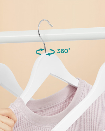 Drewniane wieszaki ubraniowe - Białe wieszaki na ubrania 10szt - SONGMICS CRW03W10