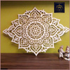 AŻUROWA DEKORACJA ŚCIENNA 3D, MANDALA, YOGA, PIĘKNY, DEKORACYJNY PANEL, BIAŁY