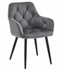 "Krzesło JORK - ciemny szary aksamit / nogi czarne x 1"