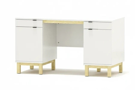 Biurko z dwoma szafkami VERYSIMPL B-MODEL-1 — konfigurowane biurko z szerokim blatem (140–160 cm)