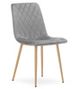 "Krzesło TURIN - jasny szary aksamit / nogi kolor drewna x 2"