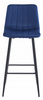 Granatowe hokery POZZA - Tapicerowane, wysokie krzesła barowe z oparciem x2