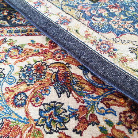 Dywan luksusowy jak z jedwabiu Qum Silk 11 granatowy 200x300 cm