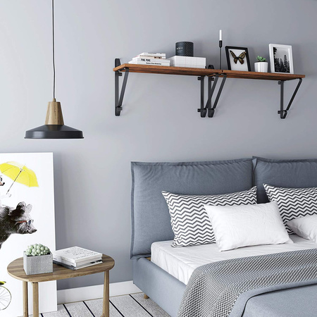 Półki ścienne do salonu Loft - Metalowe wiszące półki na ścianę - VASAGLE LCR01BX