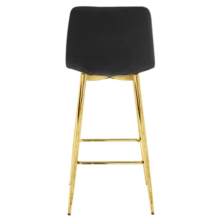 Hoker NADO - aksamit czarny / nogi ZŁOTE x 4