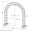 Pergola ogrodowa łukowa / metalowy łuk różany / drabinka na kwiaty / wys. 235 cm, szer. 215 cm