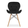 Tapicerowane krzesło do kuchni czarne welurowe z aksamitu LAGO