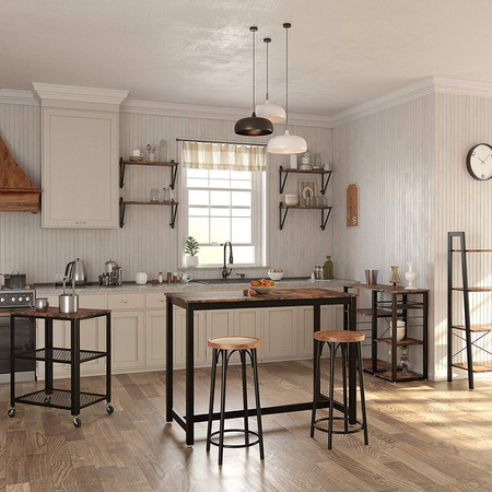 Półki ścienne do salonu Loft - Metalowe wiszące półki na ścianę - VASAGLE LCR01BX