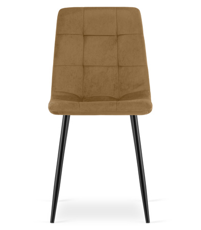 "Krzesło KARA - brązowy aksamit / nogi czarne x 4"