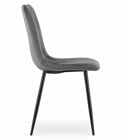 "Zestaw stół NP 120x80 Craft Czarny + 4 krzesła LAVA szare"