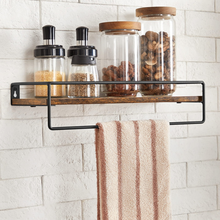 Rustykalne półki ścienne Loft - Zestaw 2 półek ściennych - VASAGLE LWS441B01