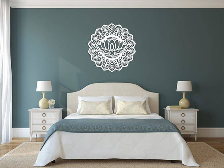 AŻUROWA DEKORACJA ŚCIENNA 3D, MANDALA, YOGA, PIĘKNY, DEKORACYJNY PANEL, CZARNY