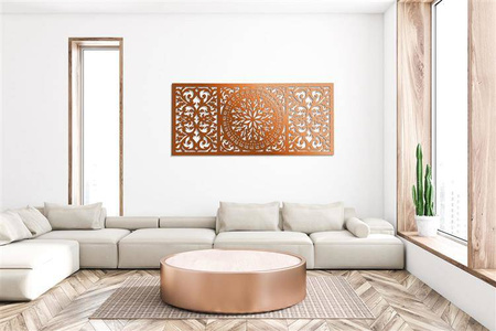 DEKORACYJNY OBRAZ AŻUROWY 3D, DEKORACJA ŚCIENNA, GIOVANNA,ORNAMENT, PANEL 53 x 120 cm, CZARNY
