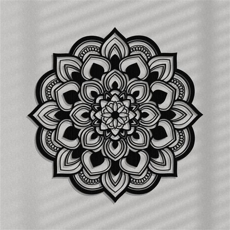 DEKORACYJNY PANEL AŻUROWY, MANDALA, KWIAT, DEKORACJA ŚCIENNA 3D, ORNAMENT,60 cm, RÓŻOWY