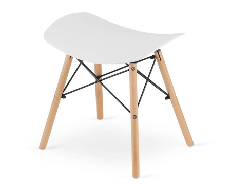 Komplet 4 białych taboretów do kuchni jadalni KORFU - Skandynawskie taborety stołki