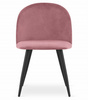 Różowe krzesło BELLO - Wygodne, welurowe krzesło z profilowanym oparciem