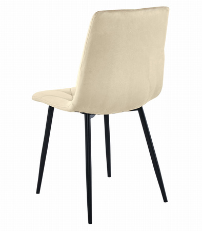 Beżowe krzesło LIBRA w stylu skandynawskim - Tapicerowane krzesło do jadalni