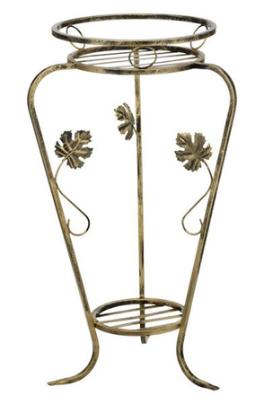 Kwietnik metalowy vintage AMFORA na 2 doniczki / stojak na kwiaty [wys. 79 cm]
